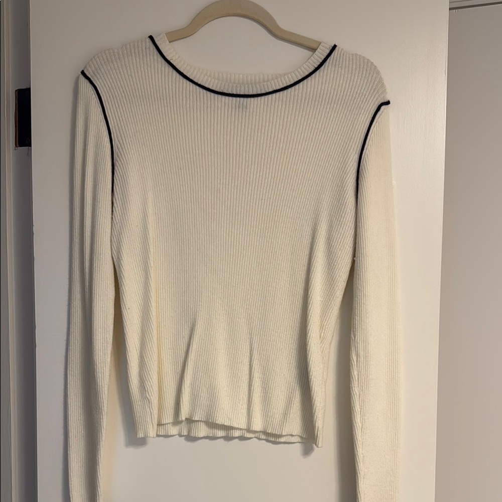 Vero Moda Cream Sweater with Black Trim